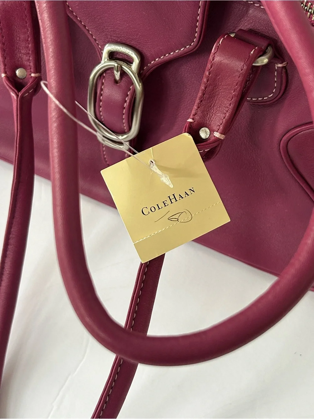 Cole Haan Plum Shoulder Bag with Silver Hardware